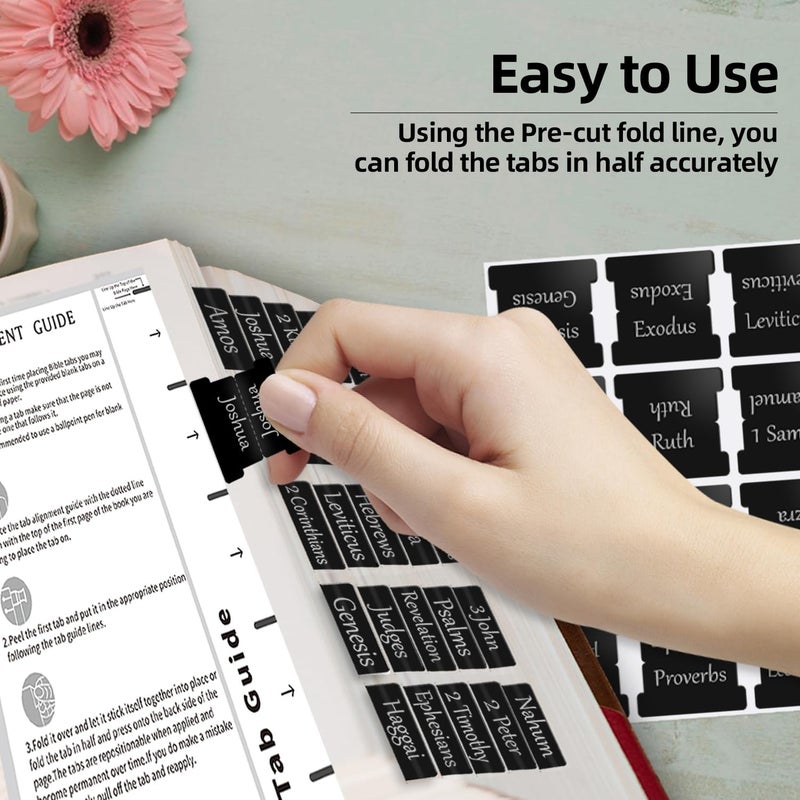 starboling Bible Tabs,Black Reposition Laminated Bible Tabs,Bible tabs for Men,Remove & Replace Bible Index Tabs,Easy to Read and Apply Bible Tabs for Women and Man（3Sets） - Image 5